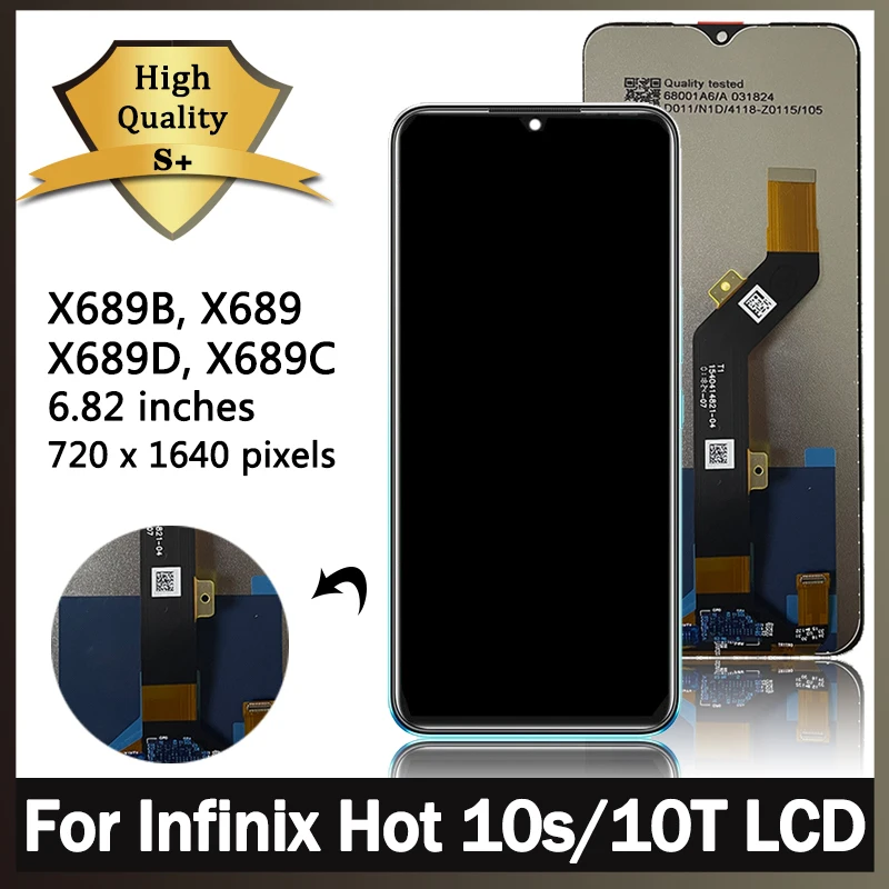 

6.82" Original For Infinix Hot 10s LCD X689B, X689, X689D Display Touch Screen Assembly Digitizer For Infinix hot 10T LCD X689C