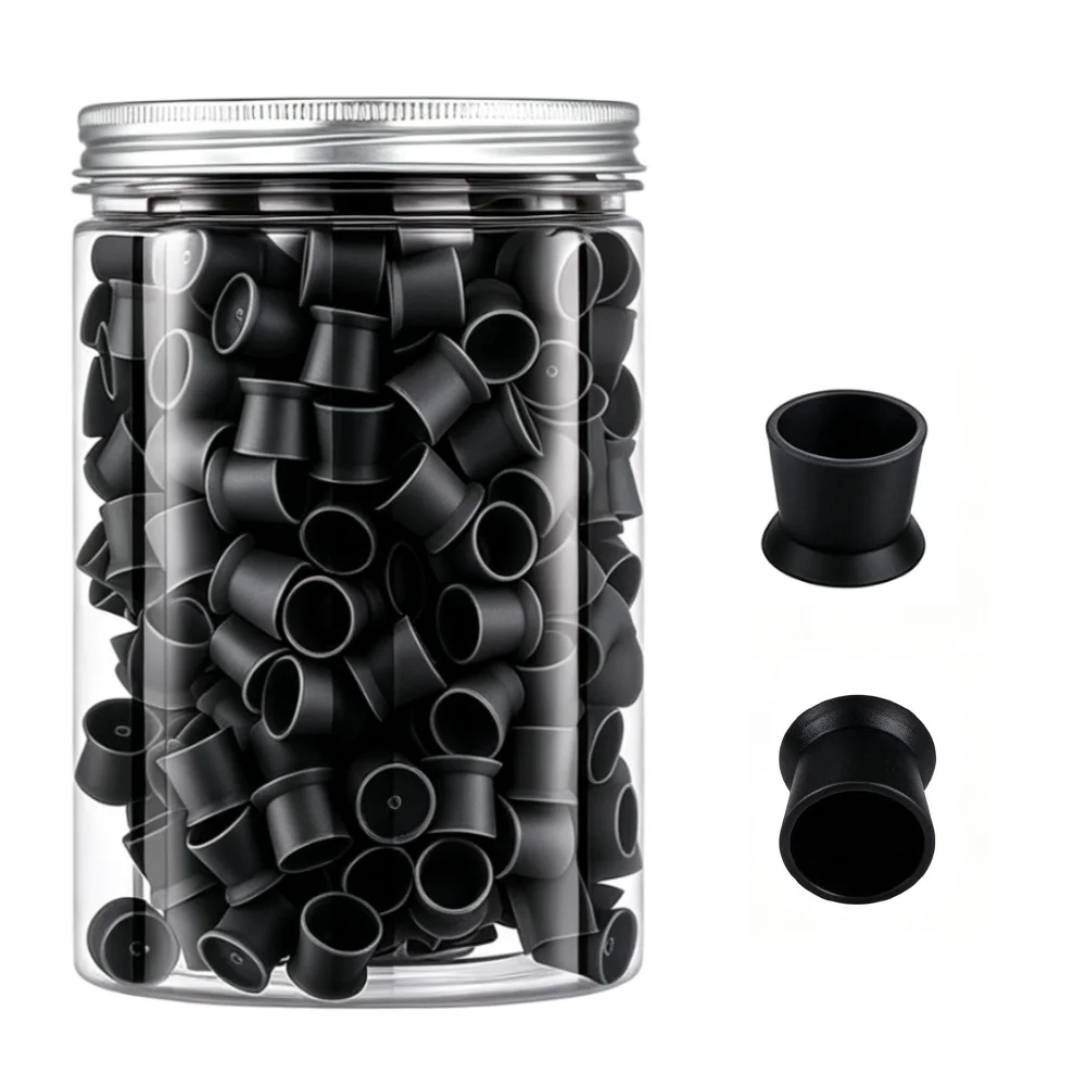 300 Pezzi Coppette in Silicone per Inchiostro da Tatuaggio con Base, Coppette Rotonde Monouso per Pigmenti, Forniture per Trucco Permanente e Tatuaggi