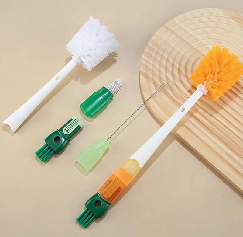 

5 In 1 Cup Cleaning Brush Long Handle Water Bottle Cleaner Brush For Feeding Milk Bottle Multifunctional Household Cleaner