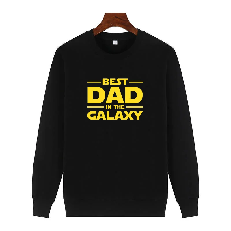 

Классические толстовки Best Dad In The Galaxy с графическим рисунком, зимний толстый свитер с круглым вырезом и бархатной подкладкой, Толстовка для всех возрастов, мужская одежда