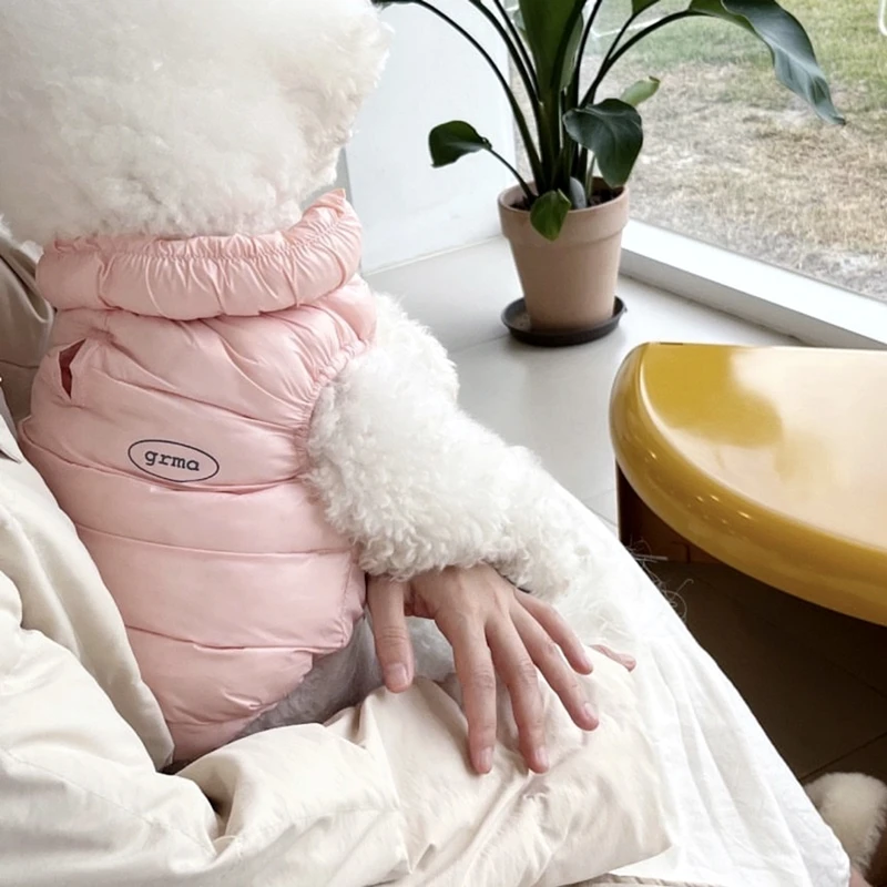 반려동물 겨울 면 옷 따뜻한 강아지 옷, 테디 두꺼운 재킷, 비숑 아웃 단색 다운 코트, 반려동물 용품