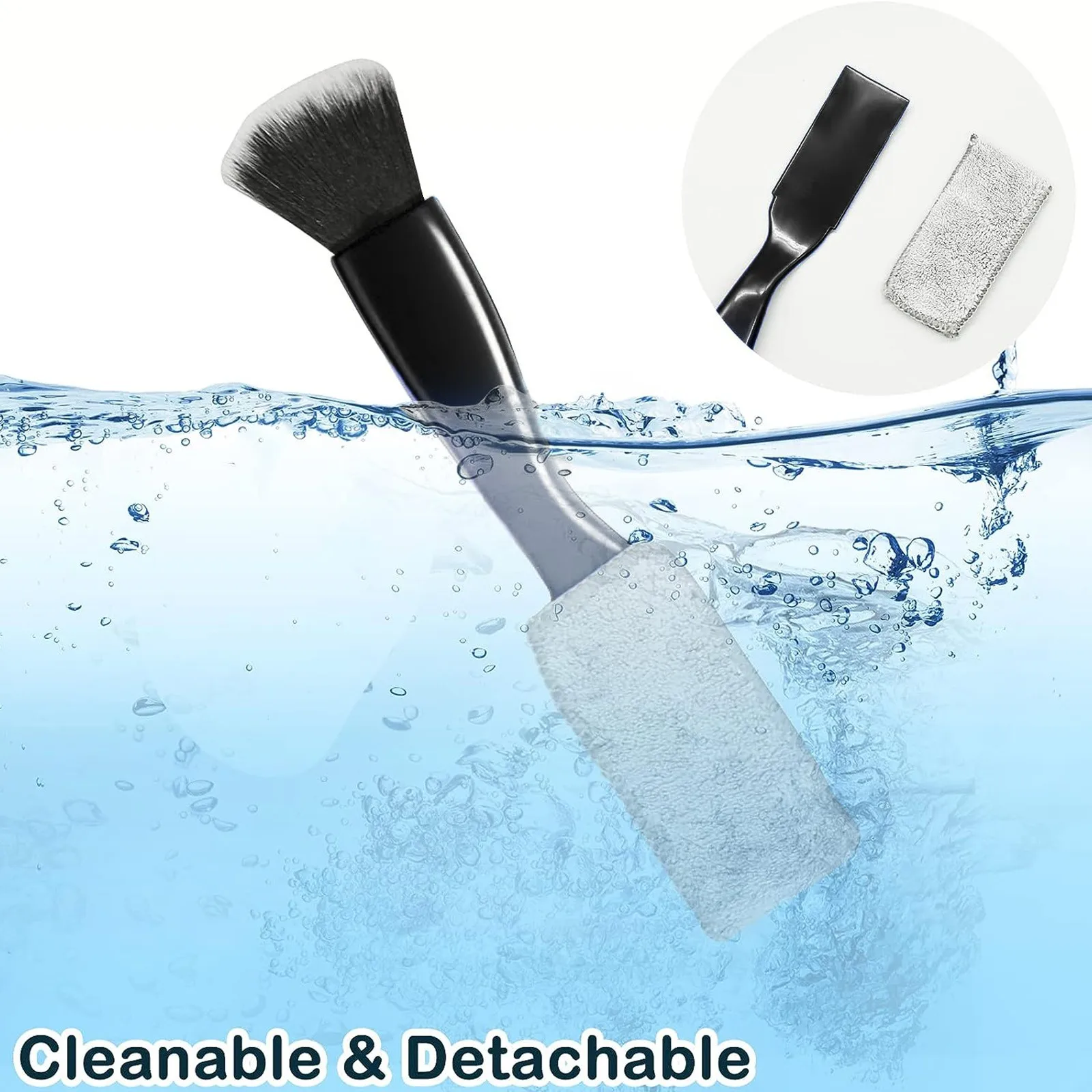 Double Head Brush for Car Cleaning Portable Interior Detailing Brush Dust Auto Detail Exterior Soft Feathers Seat car detailing brush set