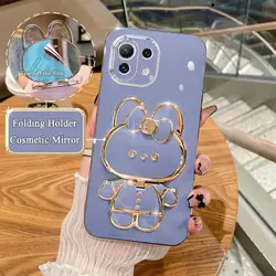 Sleek Mirror Plating Stand Case - mi 10 lite (JMTZ Gray Blue)