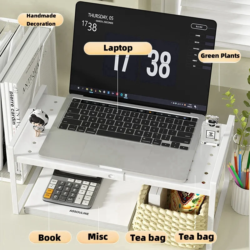 storage racks desktop shelf adjustable multilayer for desk book storage office