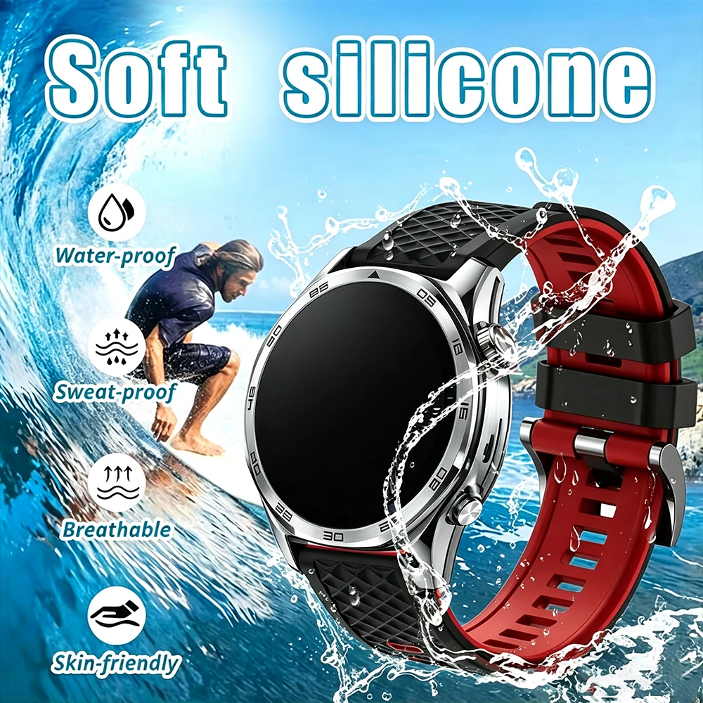 Silicone Sport Wristband - 22mm Watch Strap
