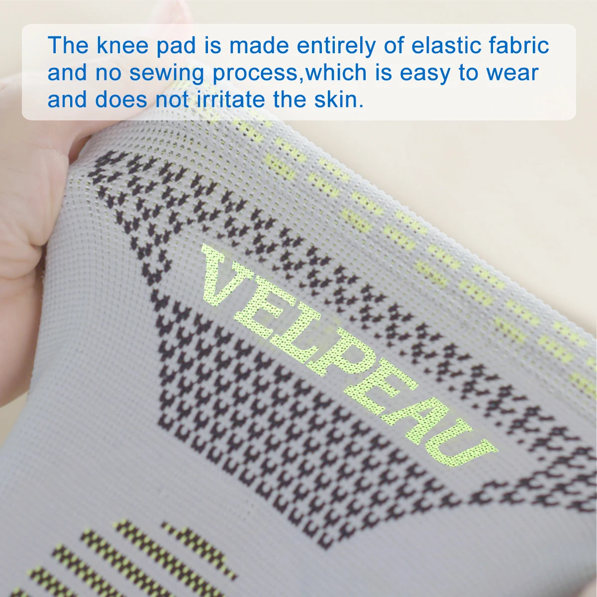 Knee Pad VELPEAU Knee Pad Silicone for Arthritis Pain Spring Compression for Fitness Gear Basketball Volleyball