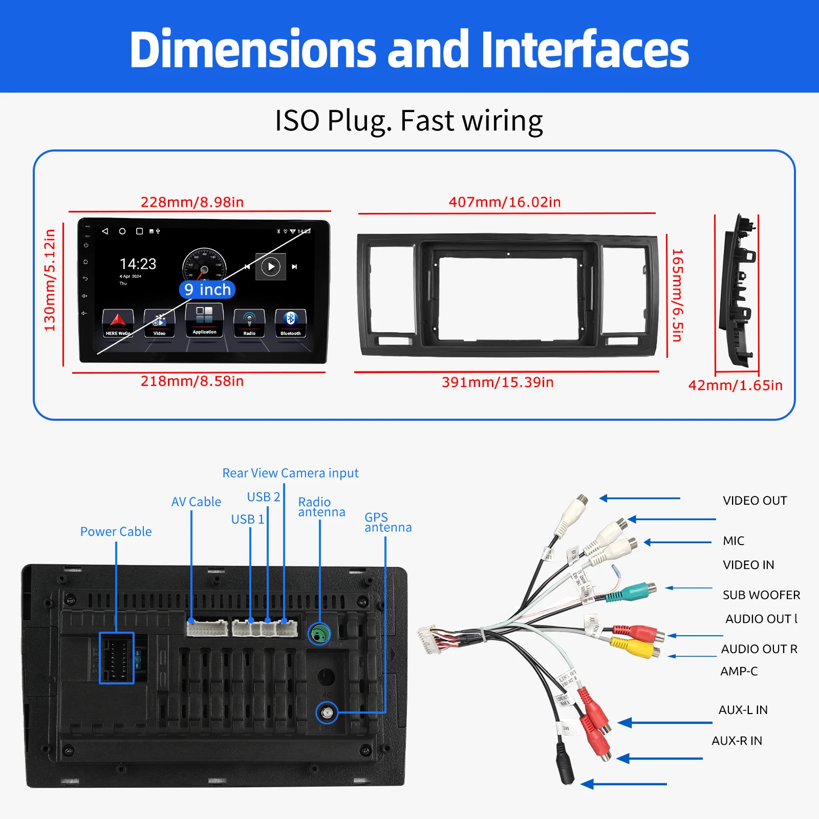 ESSGOO 9" Android 14 For VW T6 Transporter Multivan Wireless CarPlay Android Auto Car Stereo Radio GPS Navi WIFI SWC Mirror Link