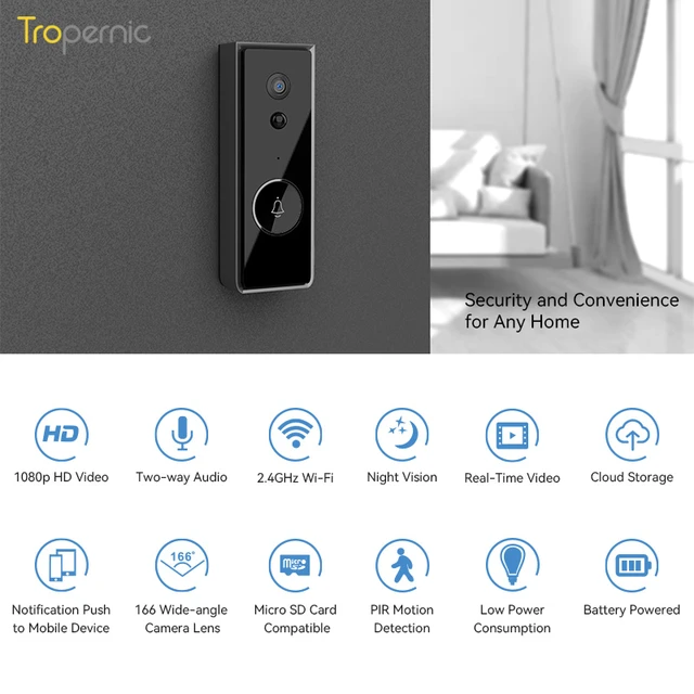 Tuya Smart Home Door Bell Wifi Wireless Video Doorbell Camera 2-Way  Intercom Motion Detection Waterproof for Apartment Security | Fruugo MY