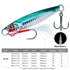 PROBEROS Luya Iron Plate Sea Fishing Metal Bionic Bait 17g/21g/24g/30g/40g/60g Double Hooks Luminous Fake Bait Wholesale 2