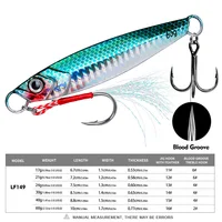 PROBEROS Luya Iron Plate Sea Fishing Metal Bionic Bait 17g/21g/24g/30g/40g/60g Double Hooks Luminous Fake Bait Wholesale 2