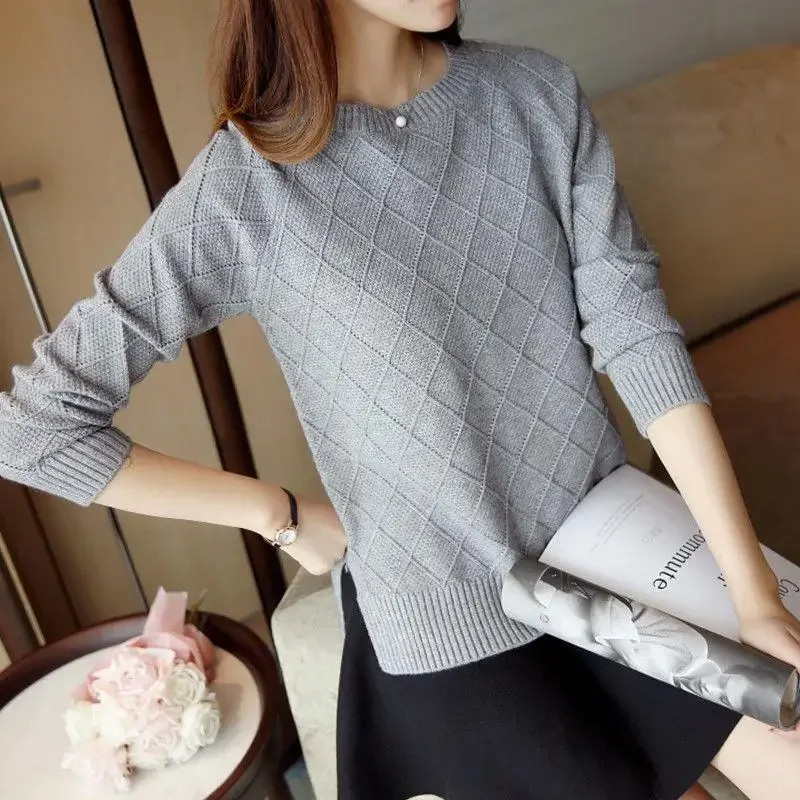 

For Women Fashion Slim Cropped Sweaters Jumpers Knitwear Autumn Fashion Solid black