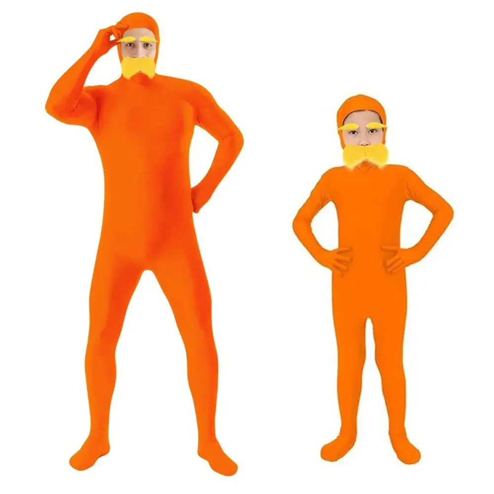 Orange Spandex Full Body Morph Suit Halloween Costume