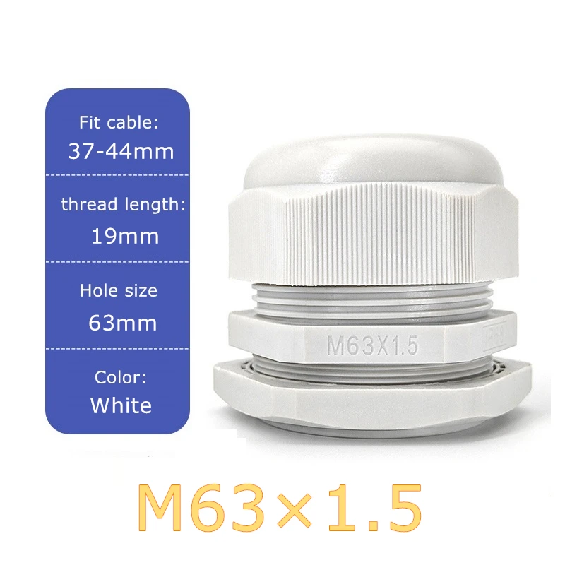 Anti Bending Cable Gland Thread Wire Lock Metal Cable Grips Passes Electric Cables Press Passes Rubber Cables 1 Via M63 Wires