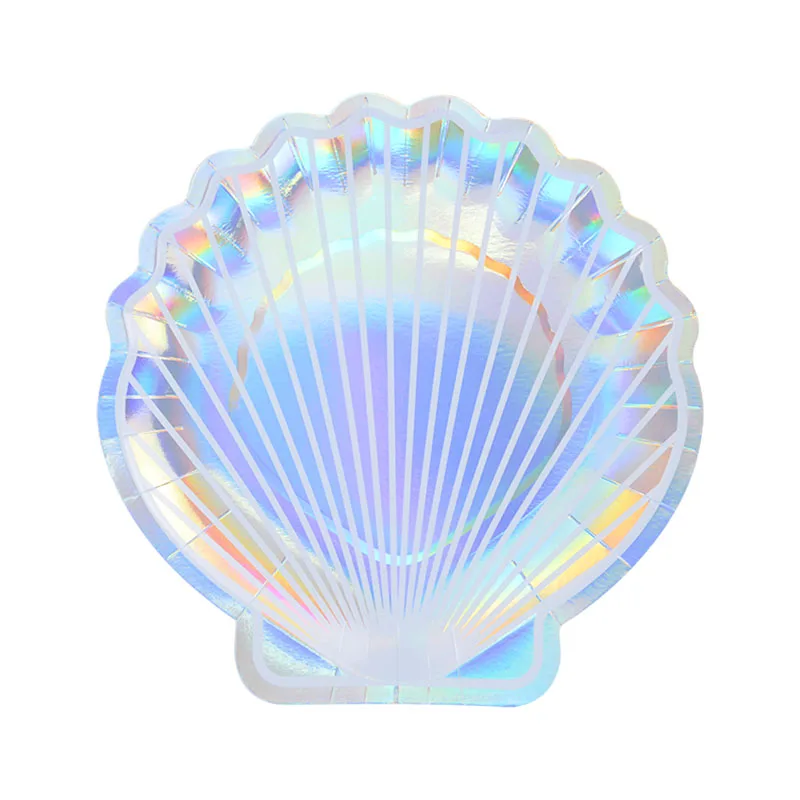 Mermaid Birthday Party Disposable Tableware Set Under The Sea Party Little Mermaid Girls 1st Birthday Decoration Shell Balloons