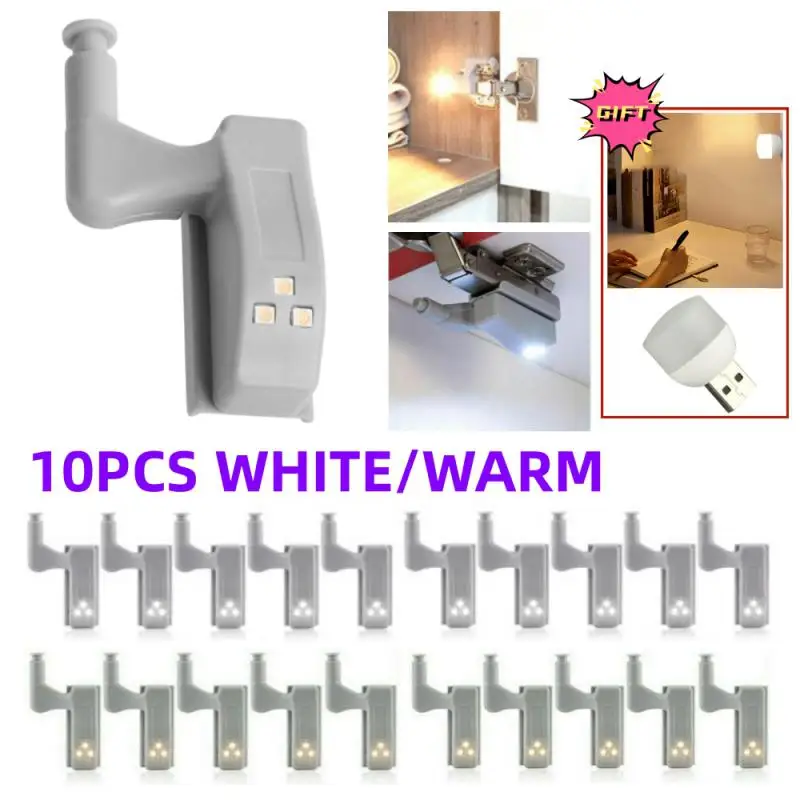 

10Pcs/Set Kitchen Cupboard Lights LED Inner Hinge Lamp Lighting For Bedroom Wardrobe Closet Under Cabinet Lights