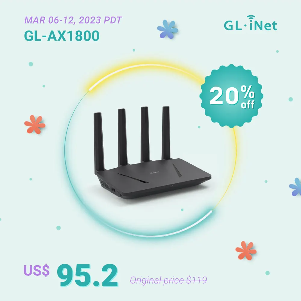 Flint (GL AX1800) WiFi 6 Router Dual Band Gigabit Wireless