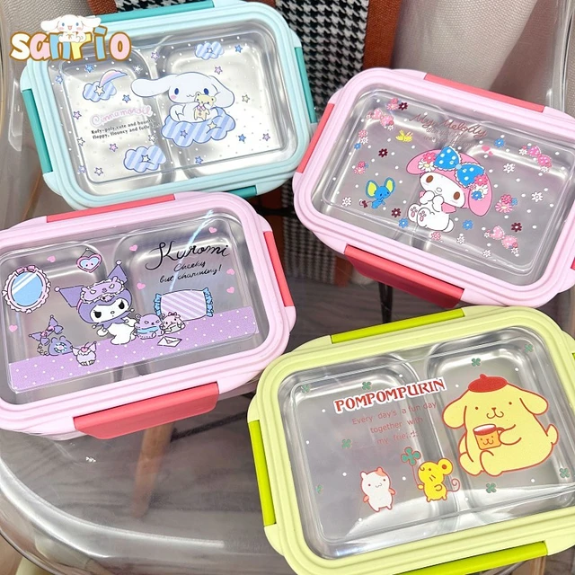 Anime Sanrio Hello Kitty Cinnamoroll Cartoon Bento Box Anime My Melody  Pompompurin Stainless Steel Portable Fresh Lunch Box - AliExpress