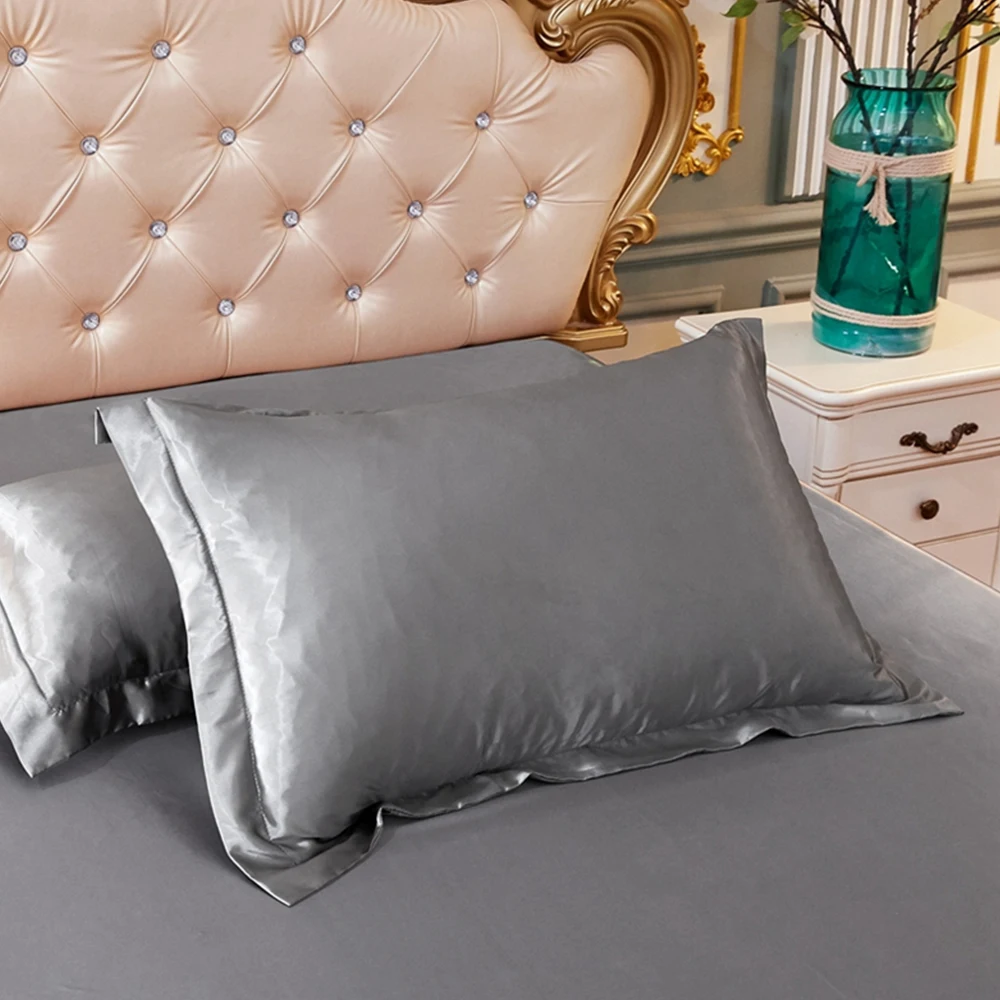 Pillowcase Silk Pillow Cover Silky Satin Beauty Pillow Case Comfortable Breathable Pillow Case Home Decor Wholesale Dropshipping 3