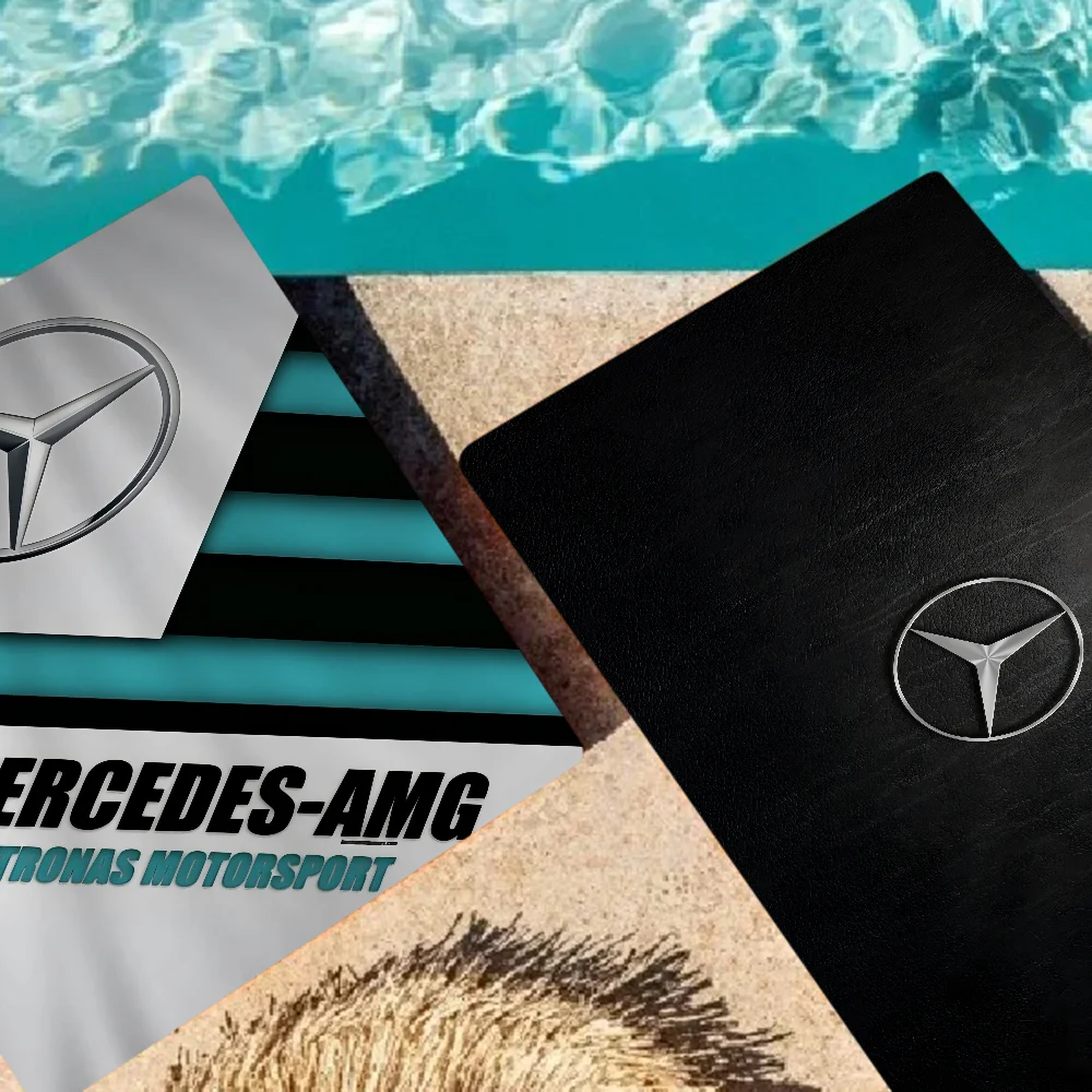 Car B-Benz Anime Beach Swimming Towel Soft Absorbent Washcloth Children's Gifts for Kids Travel Camping Gym 4