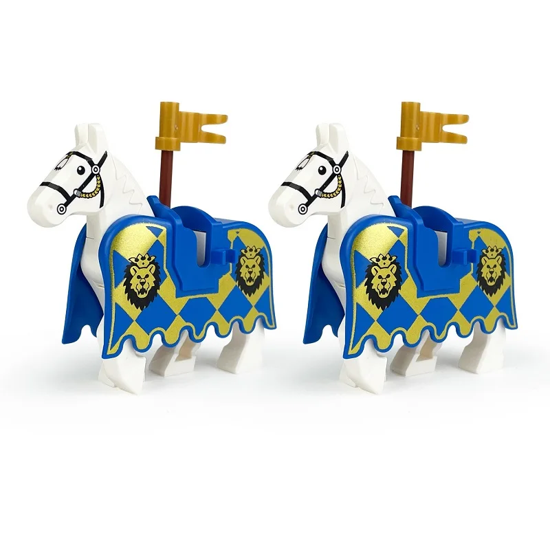 Medieval Knights Horses Figure Military Weapon Accessories Kits Building Block Bricks Boys Toys