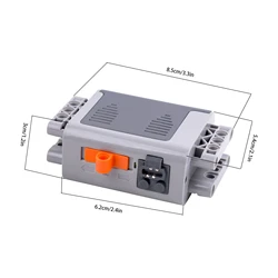Enhanced Power Functions Building Blocks Set with Train Track, Motor, Battery Box, Infrared Remote Control, and Receiver (AA battery box)