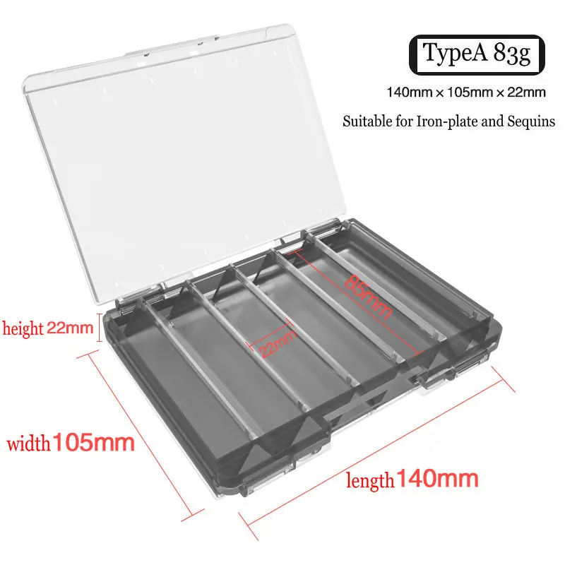 YUQIAO Fishing Lure Organizer Box 12 Compartment High Quality Double Sided  Hook Storage Case Plastic Fishing Tackle Accessories