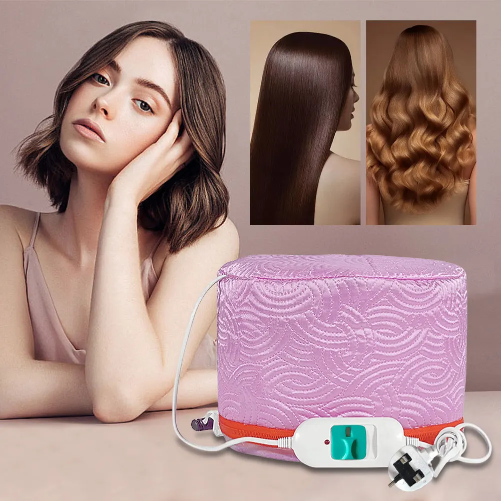 Salon Hair Heating Cap Thermal Treatment Steamer Cap Hair Care Hat for Women Home Spa Thermal Heat Cap for Hair Nourishing EU/UK 3