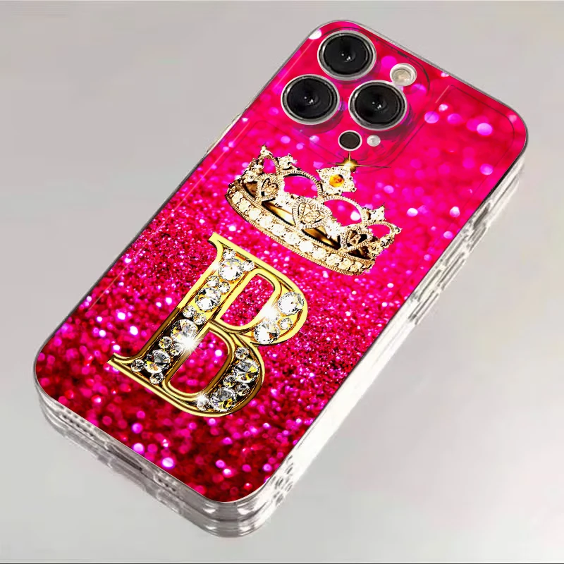 Stylish Soft Cover Phone Case with Crown Letter Design