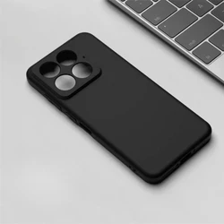 Elegant Transparent Matte Silicone Phone Case - Slim and Soft Protective Back Cover - Moto Edge 70 Ultra (Black)