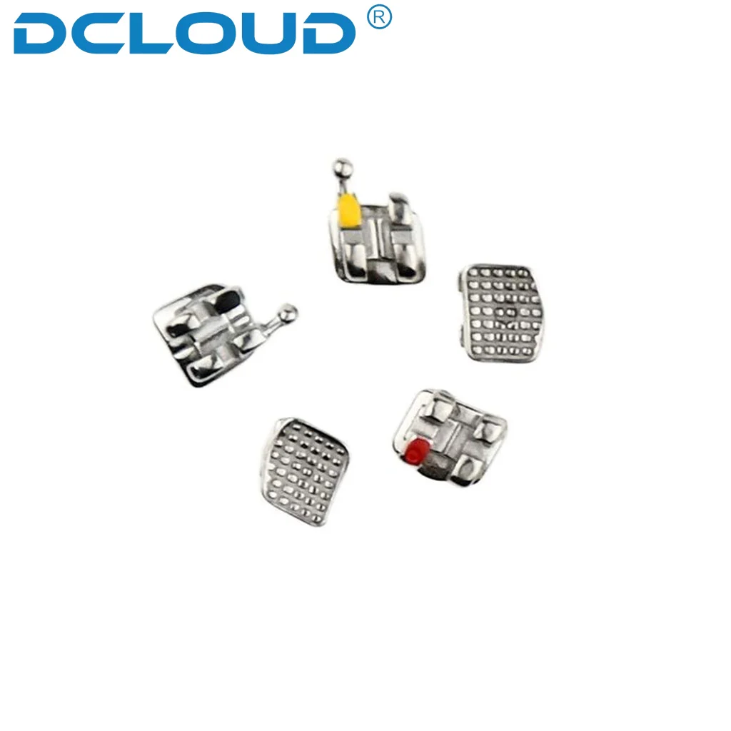 DCLOUD 200Pcs=10Packs Dental Orthodontic Metal Brackets Braces Monoblock Mini Roth/MBT Solt 0.022 3/3-4-5 Hooks Ortodoncia