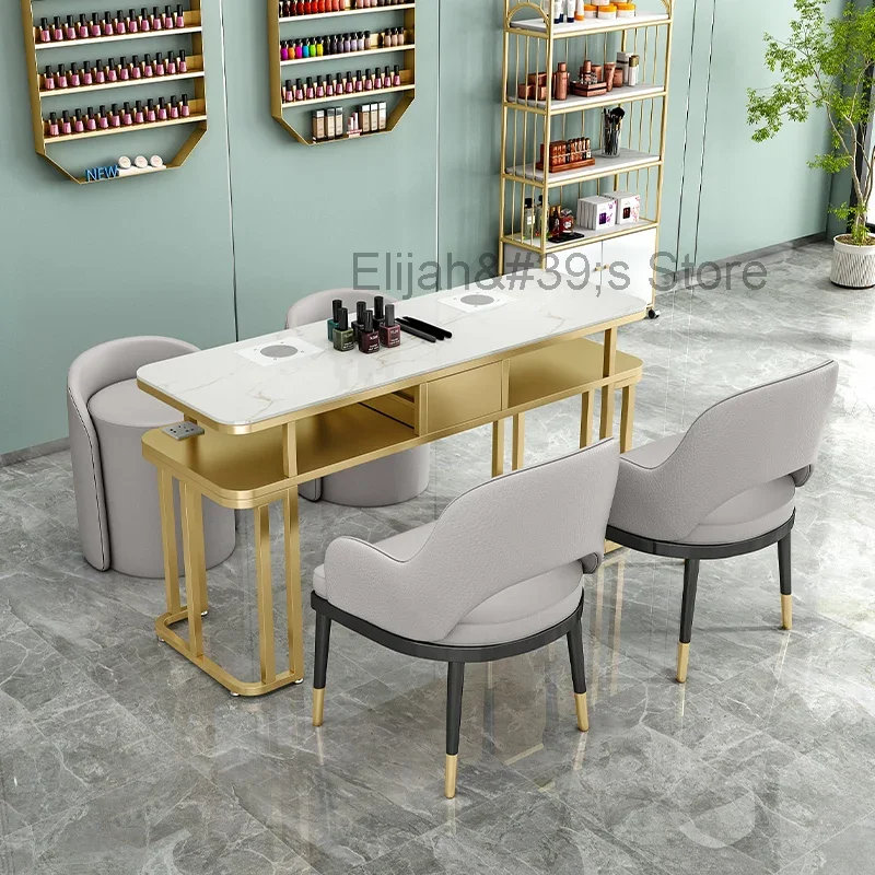 Modern Luxury Nail Table Dressing Aesthetic Professional Manicure Table Beauty Salon Tavolo Manicure Salon Furniture LJ50MT