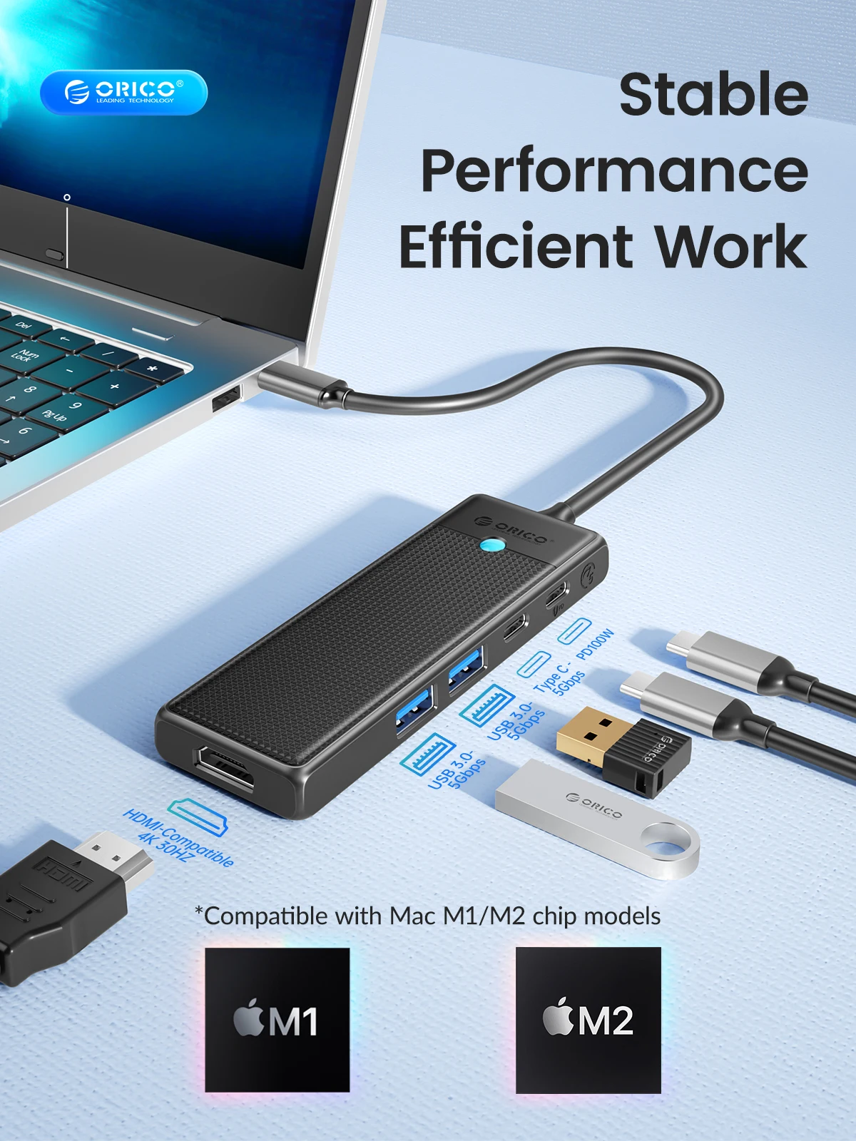 USB 3.0, 4K, 30Hz, PD100W, divisor de