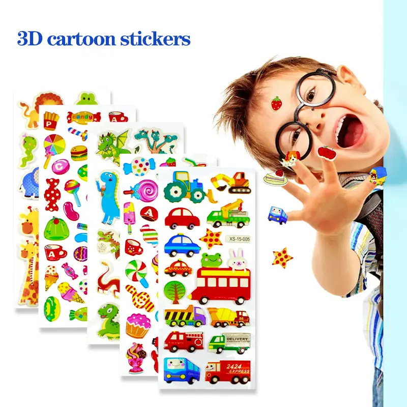 Super Easy 10pcs Smiley Face Characters Kids Toys Puffy 3D Cute Funny Small  Self Adhesive Stickers