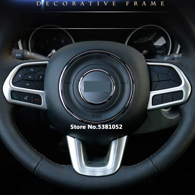 Steering Wheel Decoration Sequins Patch Protector For Jeep Compass 2017