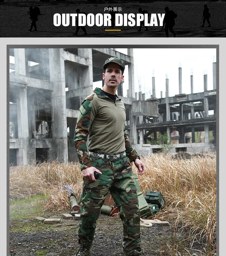 Cross-border outdoor camouflage frogsuit long-sleeved army fan clothing autumn and winter riding uniforms training uniforms