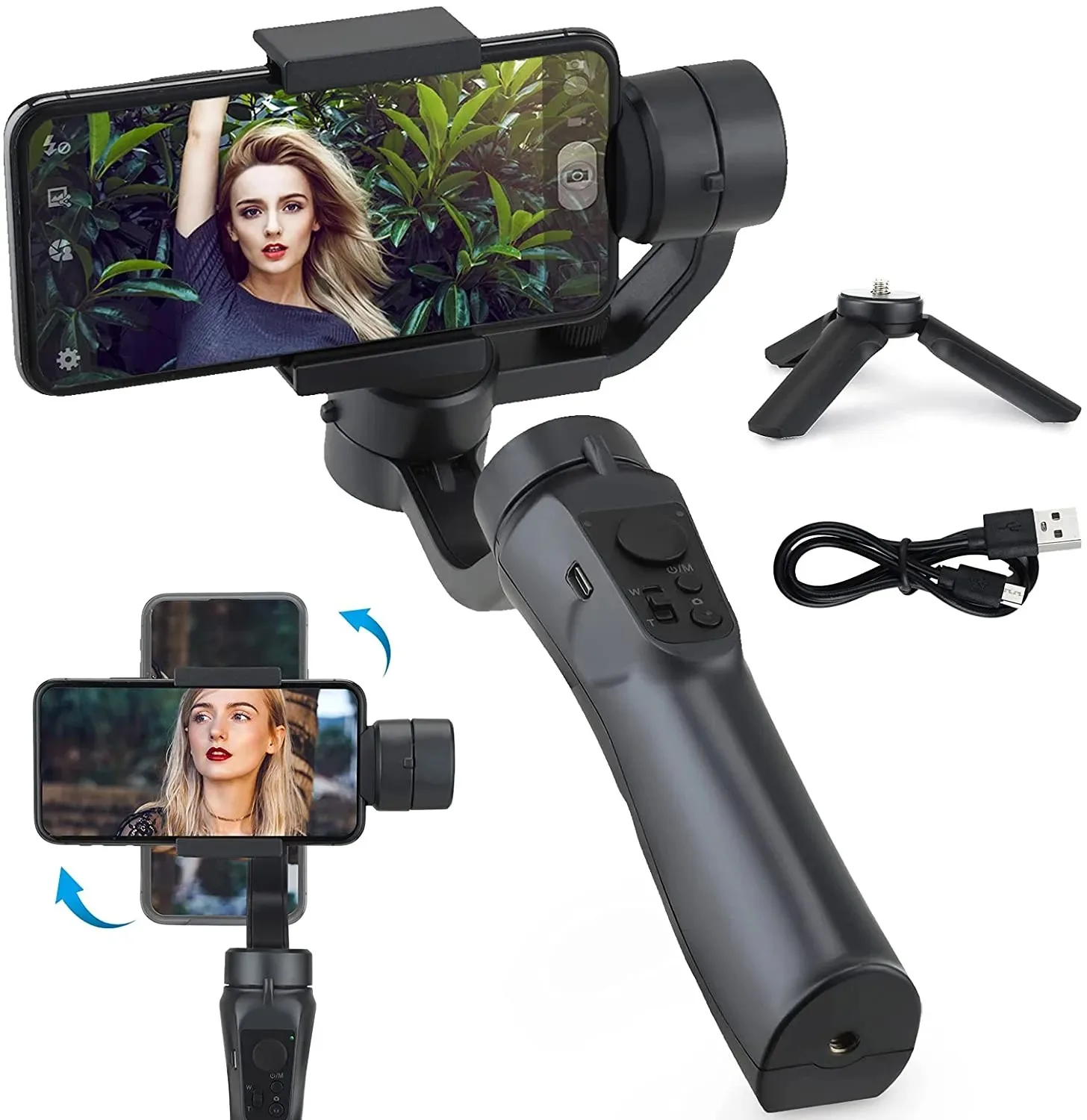 

3-Axis Gimbal Stabilizer for Smartphone Foldable Handheld Phone Video Record Vlog Anti-Shake Stabilizer for iPhone Android