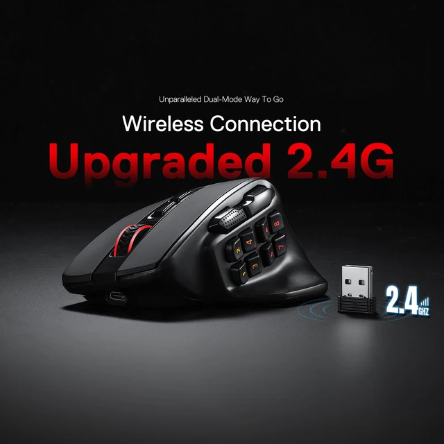 Souris MMO Redragon M811 PRO – Sans Fil, 15 Boutons Programmables, RGB, Gamer 2