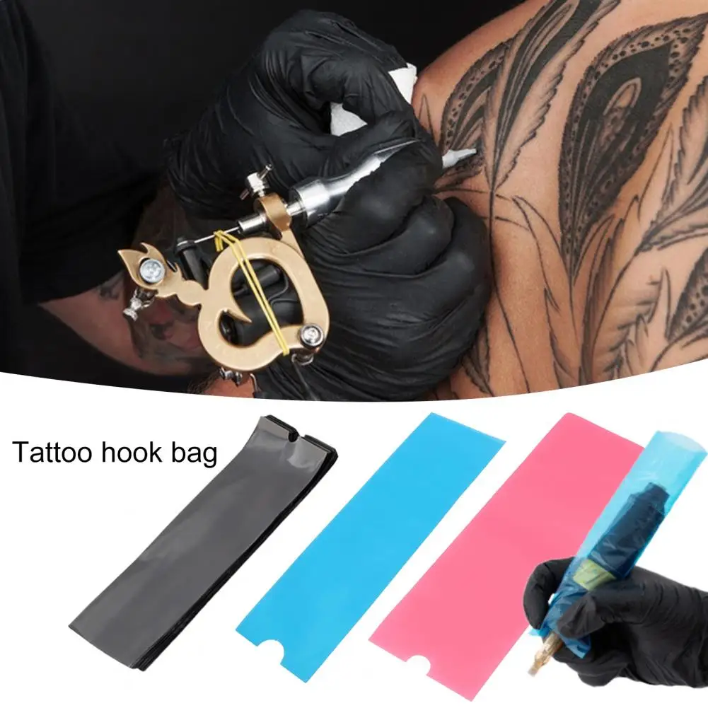 

200Pcs/Box Tattoo Cartridge Filter Pen Clip Sleeves Bags Supply Disposable Tattoo Machine Cord Covers Bags Tattoo Accessories