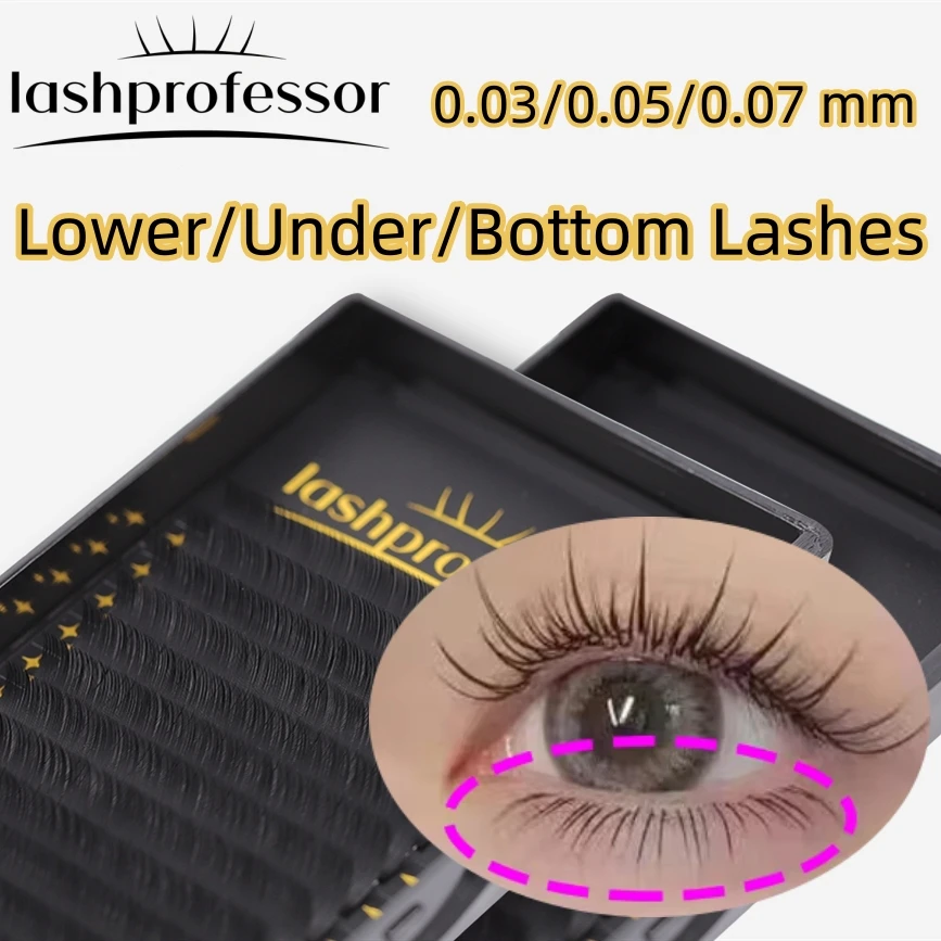 Lashprofessor Untere falsche Wimpernverlängerung 0,03/0,05/0,07 Natürliche weiche C/CC/D-Locke 6/7 mm kurze Größen Unter-/Unterwimpern