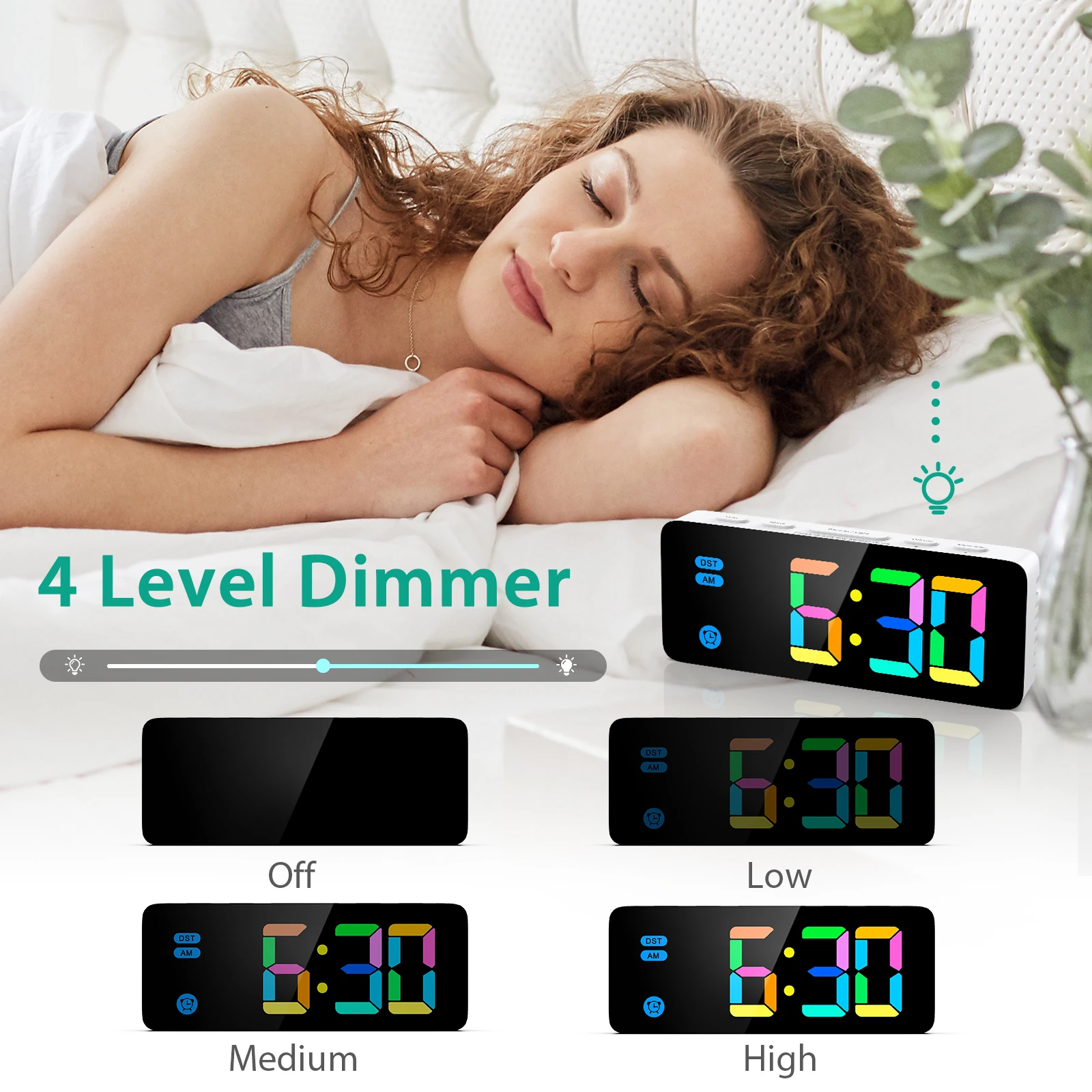 ORIA Sveglia Digale, Sveglie da Comodino con Display LED, Orologio