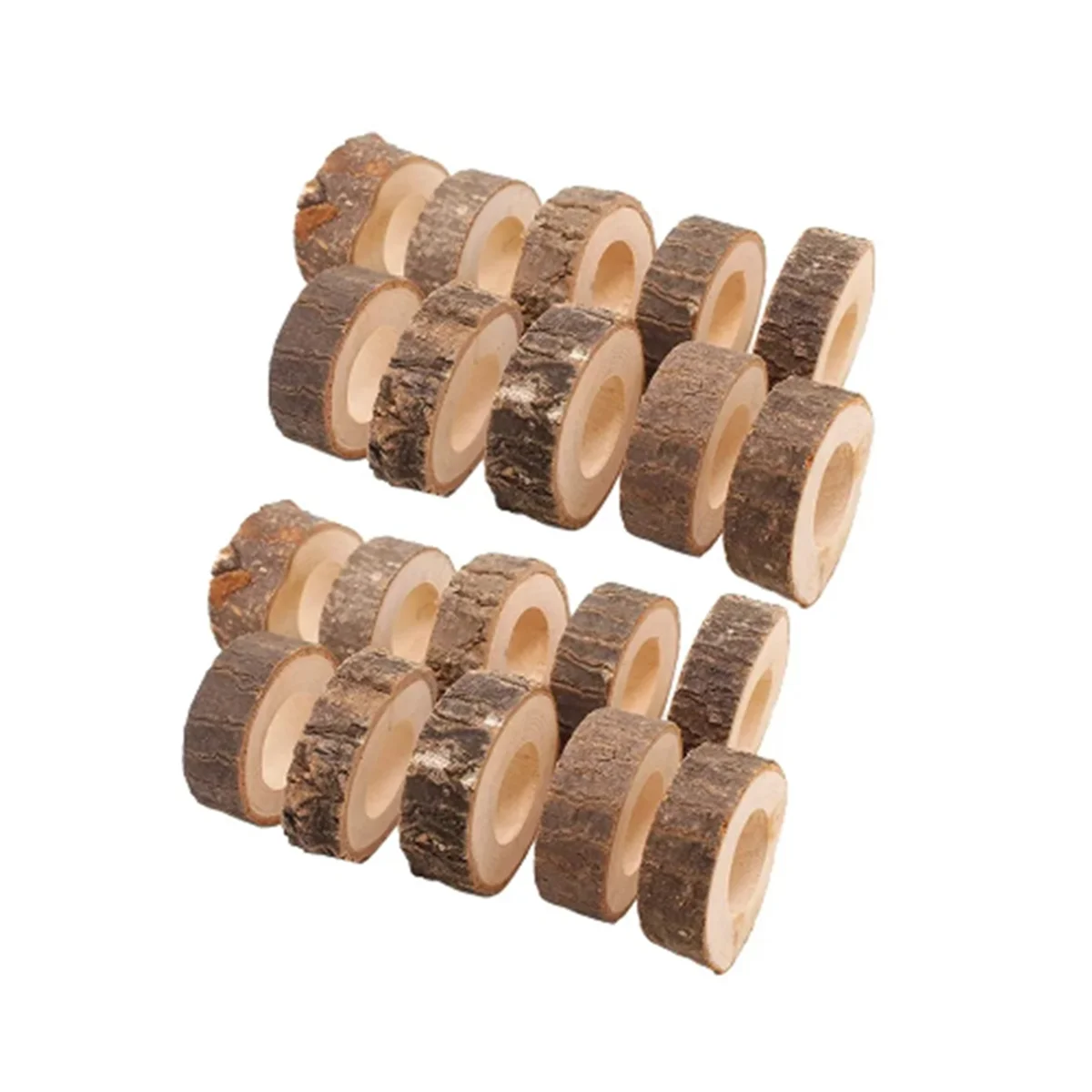 

Wooden Napkin Ring Christmas Napkin Ring Frame Table Decoration Bark Stake Decoration Suitable for Wedding Hotel Table