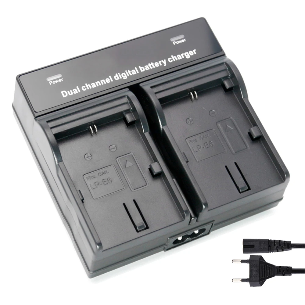 

LP-E6 Battery LP E6N Bateria Dual Charger for Canon EOS 5DS 5D Mark II Mark III 6D 7D 60D 60Da 70D 80D DSLR EOS 5DSR Camera