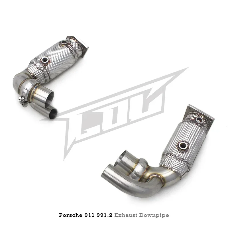 Section High flow Pipes branch downpipe Exhaust Pipe with For 911/991.2 3.0