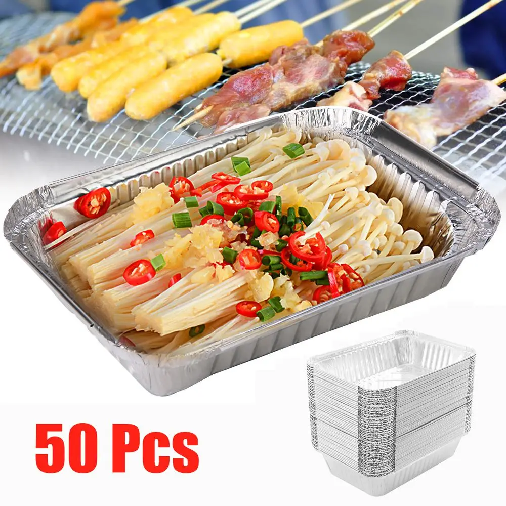 Disposable BBQ Drip Pans Aluminum Foil Grease Drip Pans Recyclable Grill Catch Tray For Weber Outdoor Supplies