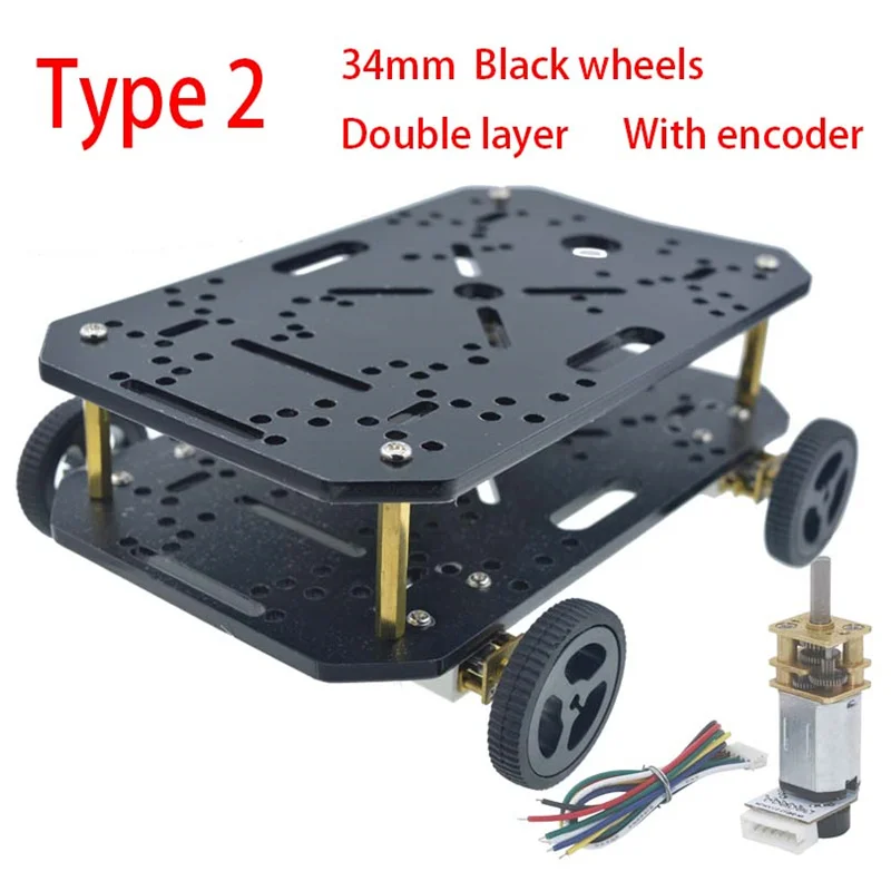 Roda Mini Micro Gear Motor, 4WD Chassis Kits de Chassi, 6V, N20 DC