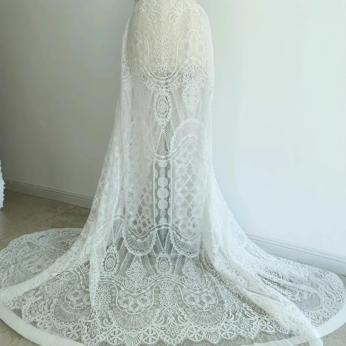 Maßgeschneiderte elegante Spitzen-Boho-Hochzeitskleider mit Quasten, bodenlang, Sweetheart-Ausschnitt, 2026, Meerjungfrauen-Stil, rückenfrei, Brautkleider, Vestidos de Novia – Detail 6