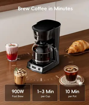 12-Cup Drip Coffee Maker with Electric Grinder, Programmable, Auto Shutoff, Pause & Pour 6
