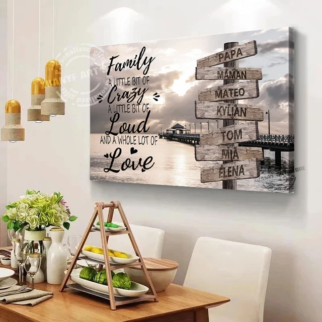 Lienzo personalizado con nombre de la familia, Casa del lago, hermoso arte  de barco y muelle, pintura en lienzo de varios tamaños, regalos de arte de  pared - AliExpress