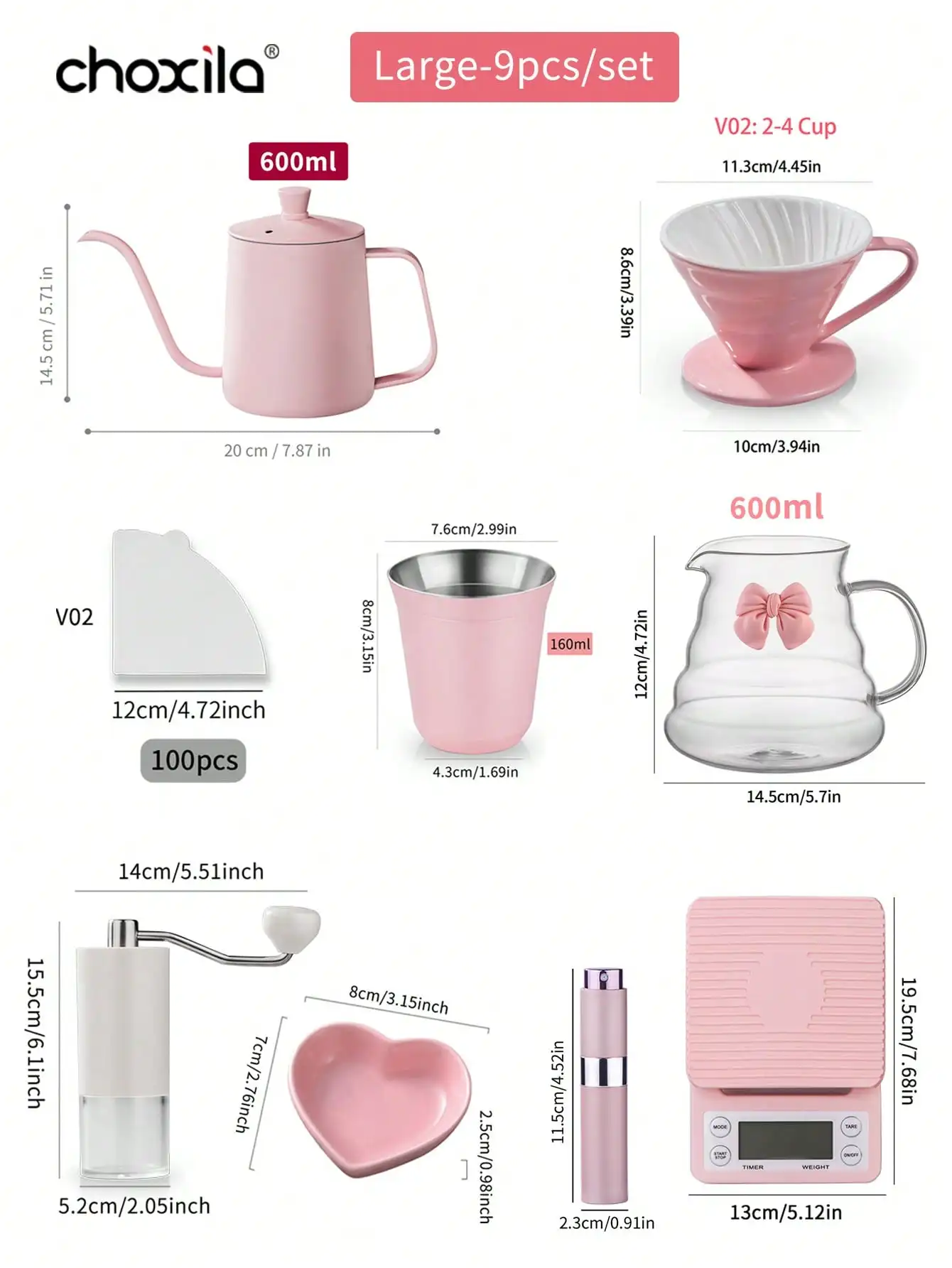 Pink Coffee Maker Set - مجموعة واحدة من أدوات صنع...