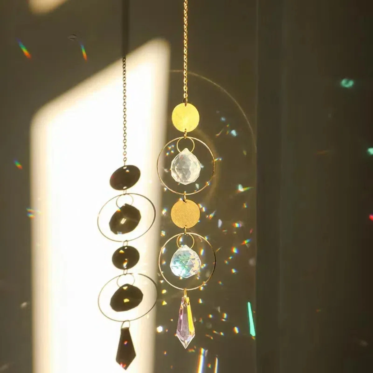 Crystal Sun Catcher Pendant 1pc Rainbow maker suitable for patio garden window home party wedding decoration